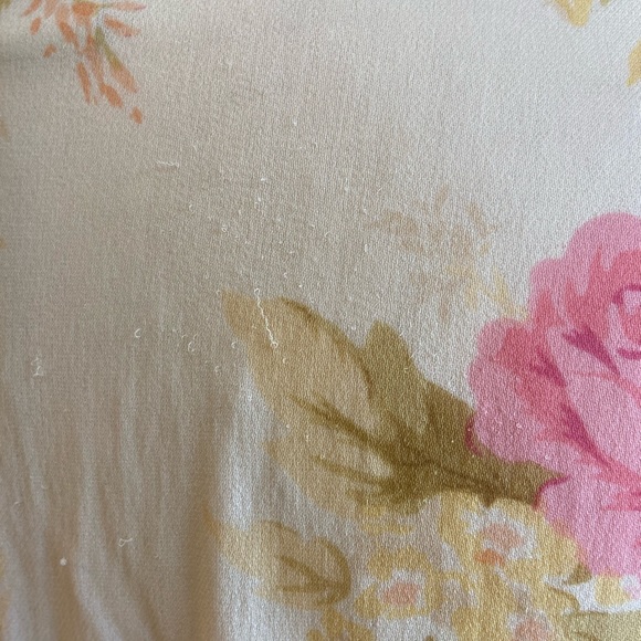 Vintage Liz Claiborne Silk Floral Pleated Blouse Ruffle Roses - Picture 7 of 12